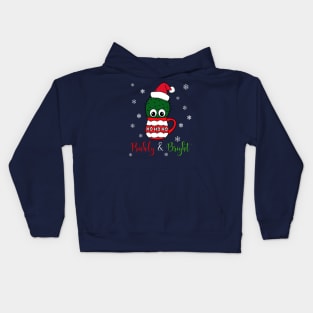 Prickly And Bright - Cactus With A Santa Hat In A Christmas Mug Kids Hoodie